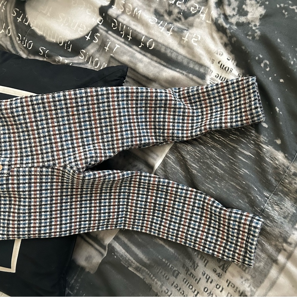 Zara Checkered leggings in Brown and Blue
